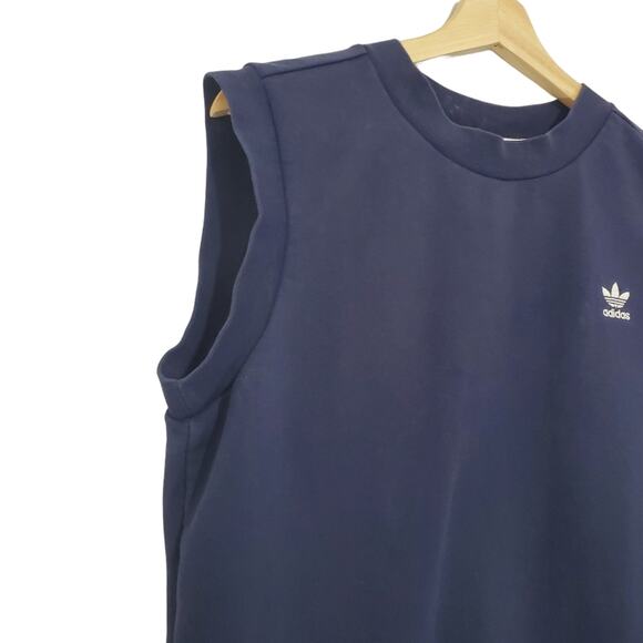 Adidas | Sleeveless Cropped Sweatshirt French Terry Tank Top - Picture 3 of 9